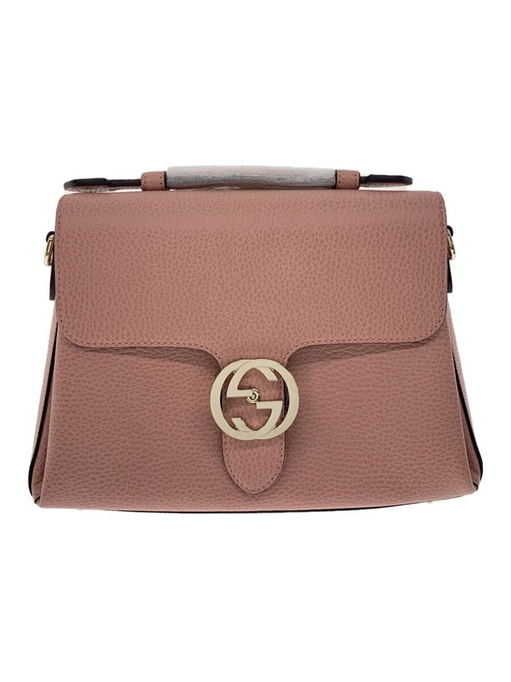 Gucci Shoulder Bag Interlocking G Leather Pink